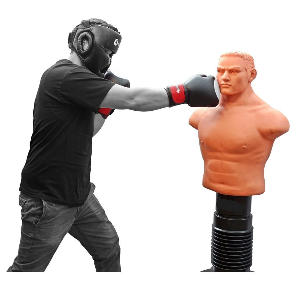 Free Standing 5-6ft Adjustable Half Body Silicone Bob Dummy Martial Arts Boxing